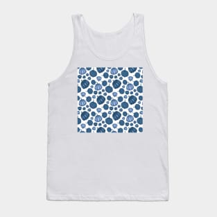 Pretty Blue Pumpkin Pattern on a White Background Tank Top